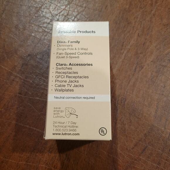 Lutron DVELV-300P-WH 300-Watt Diva Low Voltage Single Pole Dimmer, White New - Picture 3 of 10